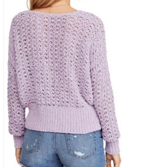 Free People Best of You lavender open knit v neck sweater - Picture 2 of 9